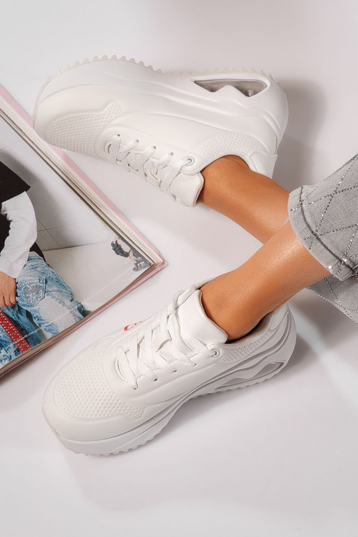 Női fehér tornacipő ökobőrből Beverly #24552