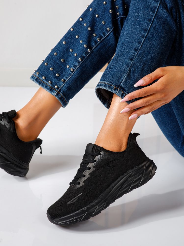 Luisa Női Sportcípő Fekete Textil Anyagból #24558