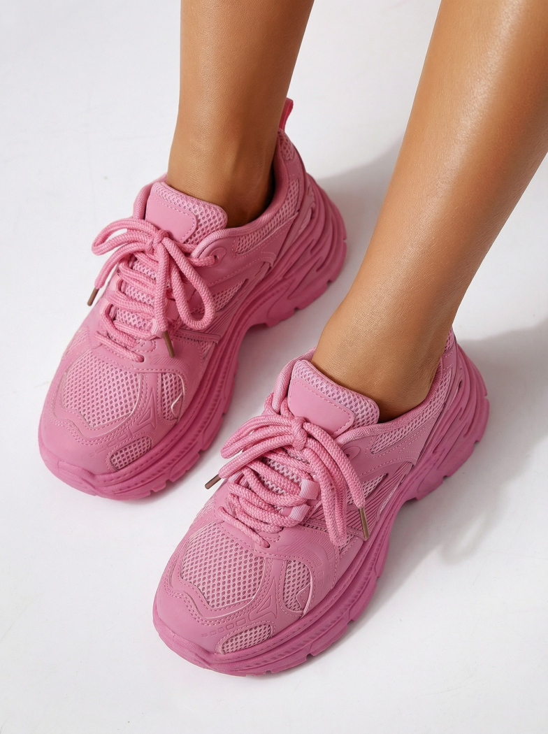 Női rózsaszín sportcipő ekológikus bőrből Amber #24524