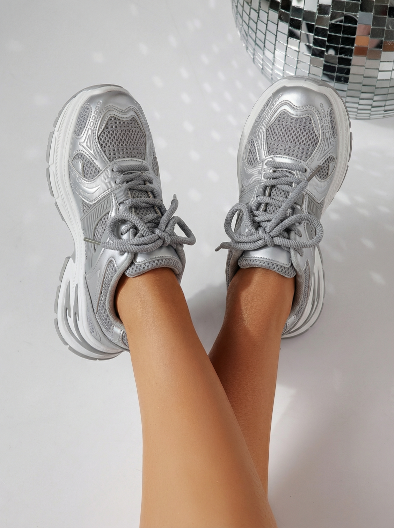 Női szürke ekológikus bőr tornacipő Amber #24523