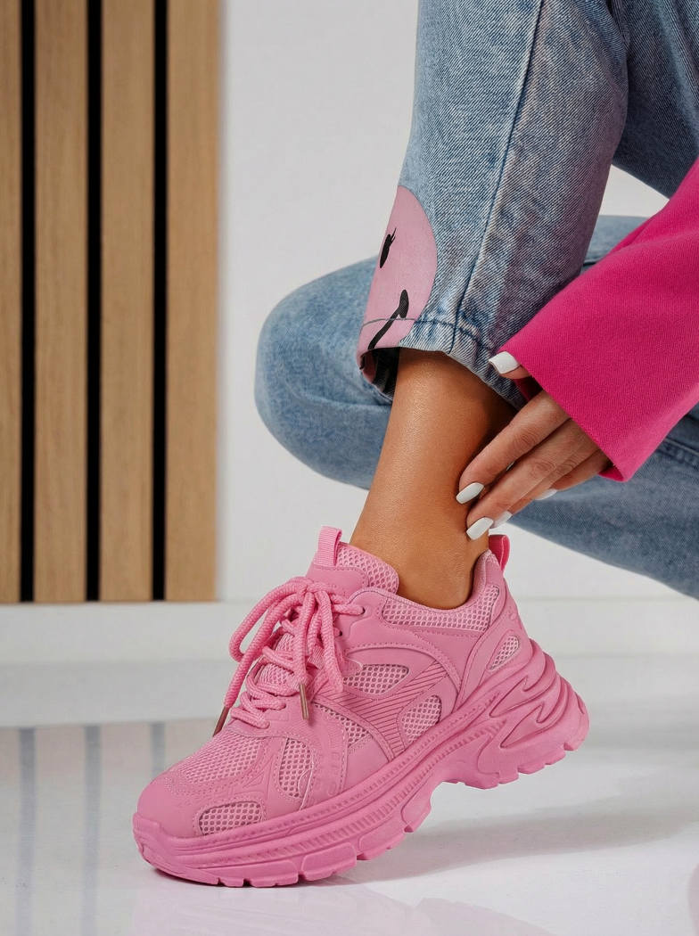 Női rózsaszín sportcipő ekológikus bőrből Amber #24524
