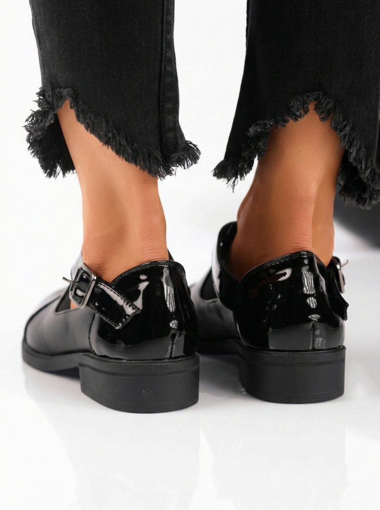 Női fekete alkalmi cipő ekológikus bőrből Antonia #24518