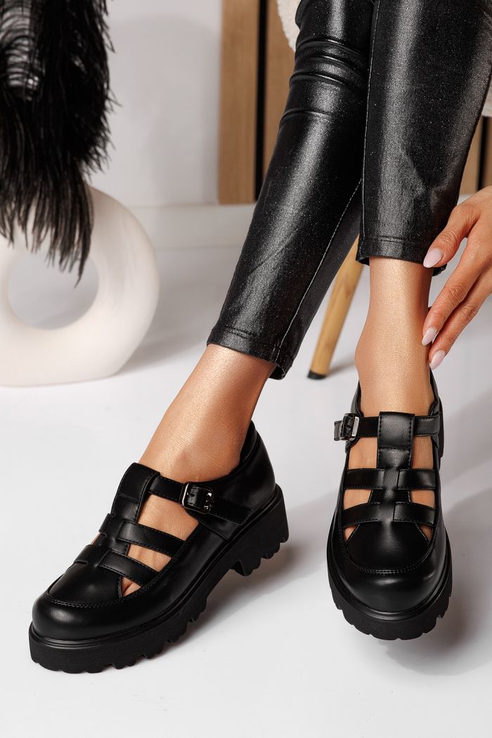 Zinnia Női Alkalmi Cipő Fekete Ökológiai Bőrből #24562