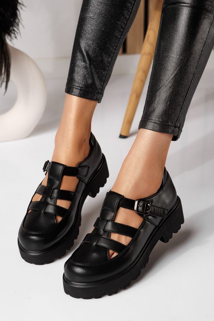 Zinnia Női Alkalmi Cipő Fekete Ökológiai Bőrből #24562