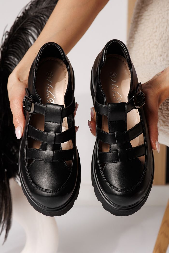 Zinnia Női Alkalmi Cipő Fekete Ökológiai Bőrből #24562