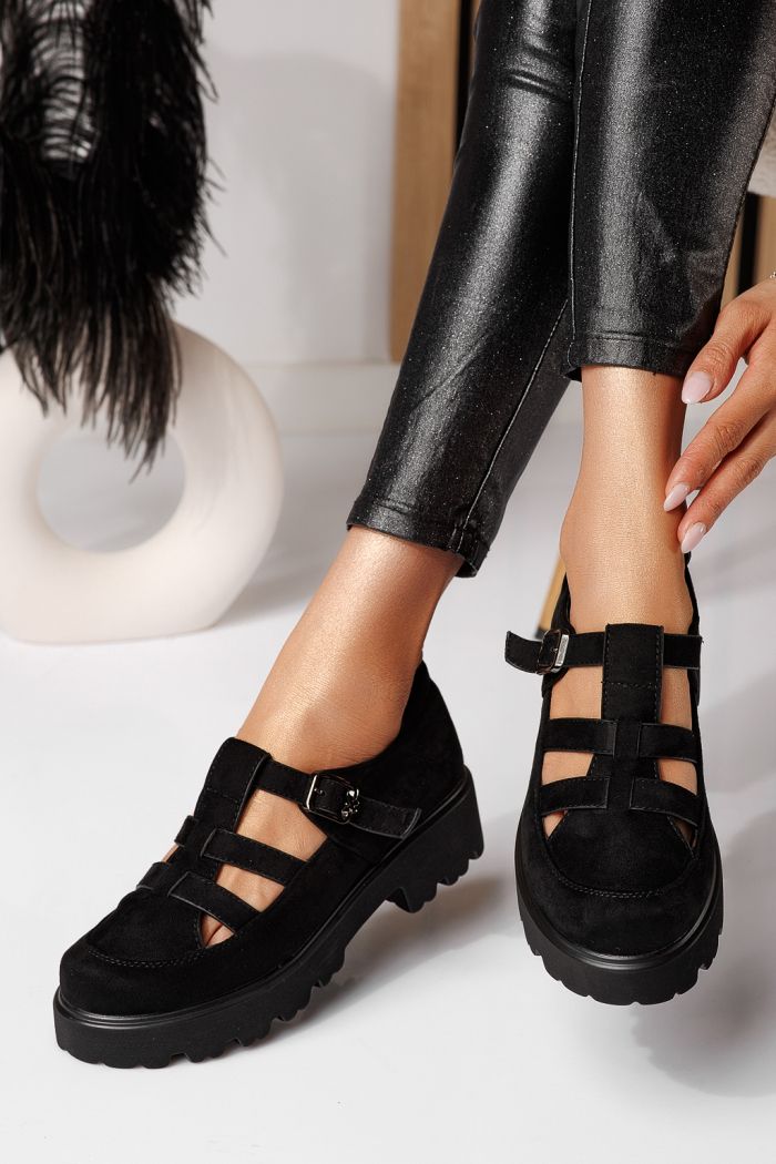 Zinnia Női Alkalmi Cipő Fekete Velúr Ökológiai Bőrből #24563