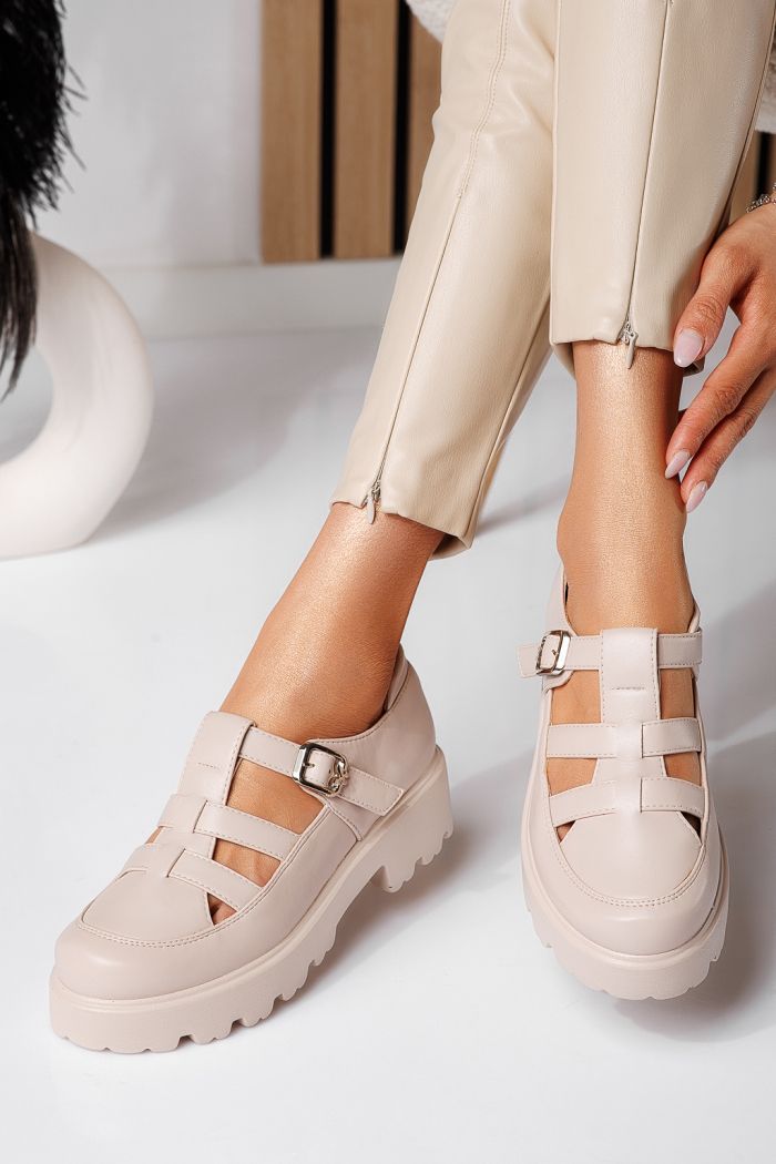 Zinnia Női Alkalmi Cipő Bézs Ökológiai Bőrből #24564