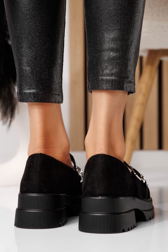 Vespera Női Alkalmi Cipő Fekete Velúr Ökológiai Bőrből #24566