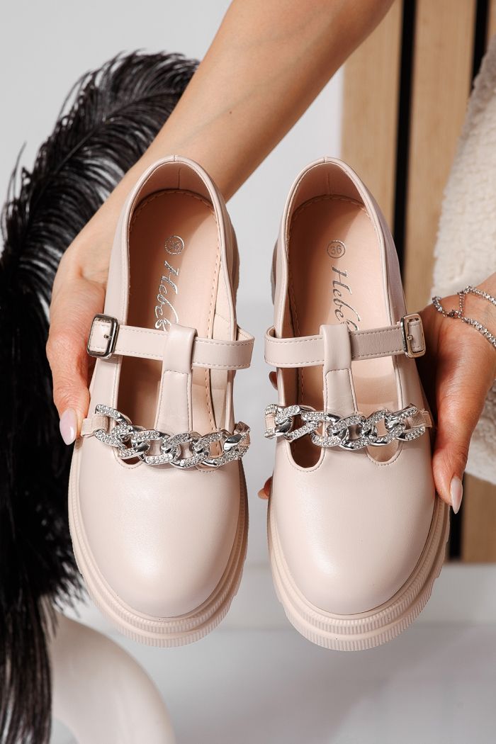 Vespera Női Alkalmi Cipő Bézs Ökológiai Bőrből #24567