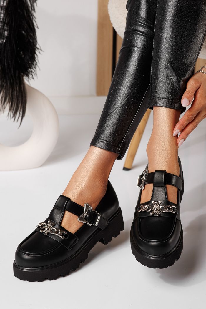 Isis Női Alkalmi Cipő Fekete Ökológiai Bőrből #24570