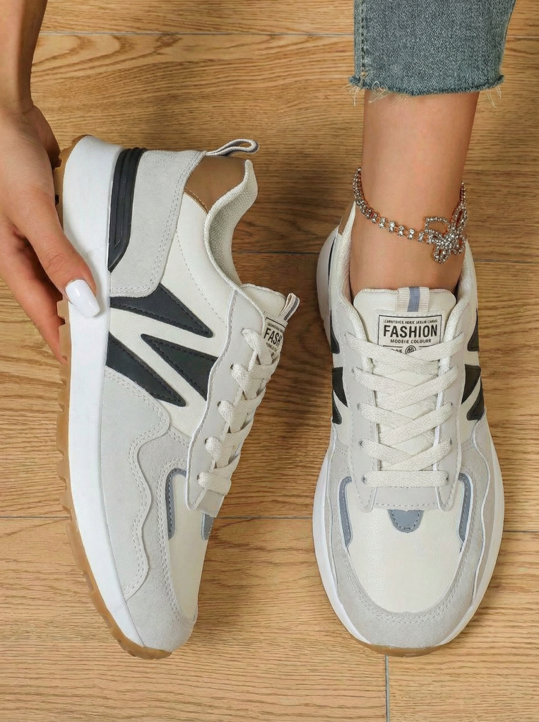 Női sportcipők bézs öko bőrből készült Kalina #24506