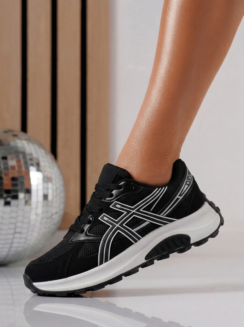 Női sportcipők fekete textil anyagból készült Agatha4 #24584