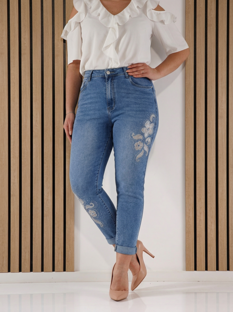 Farmernadrág MomFit nőknek Helena kék #A1395