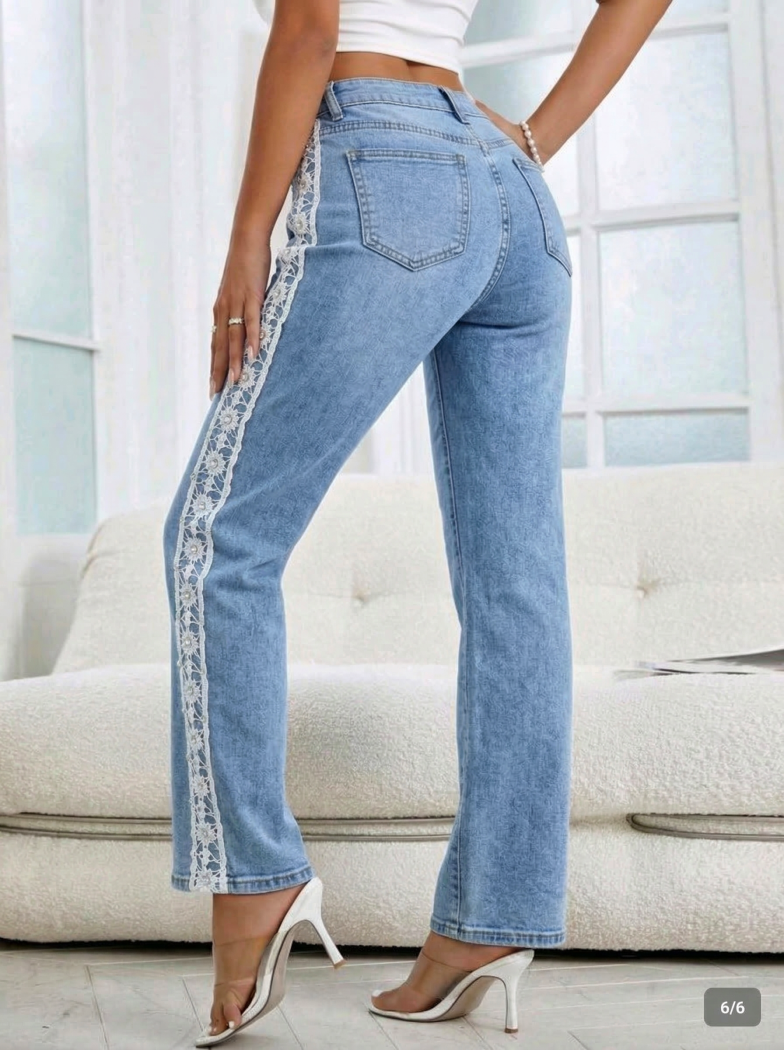 Női trapéz farmer Ginger kék #A1410