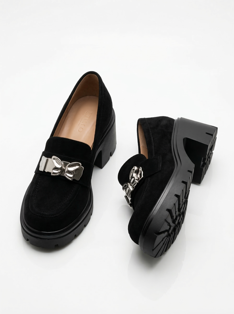 Jenica Női Alkalmi Cipő Fekete Ökológiai Velúr Lakkbőr  #20782