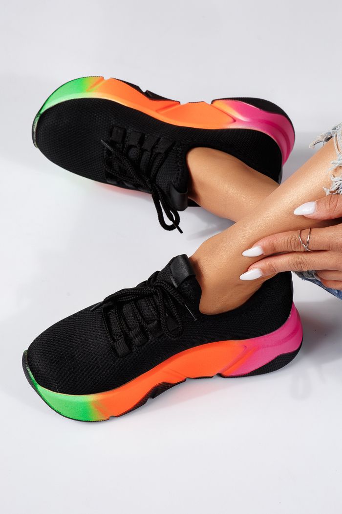 Női fekete textil tornacipő Maria #24609