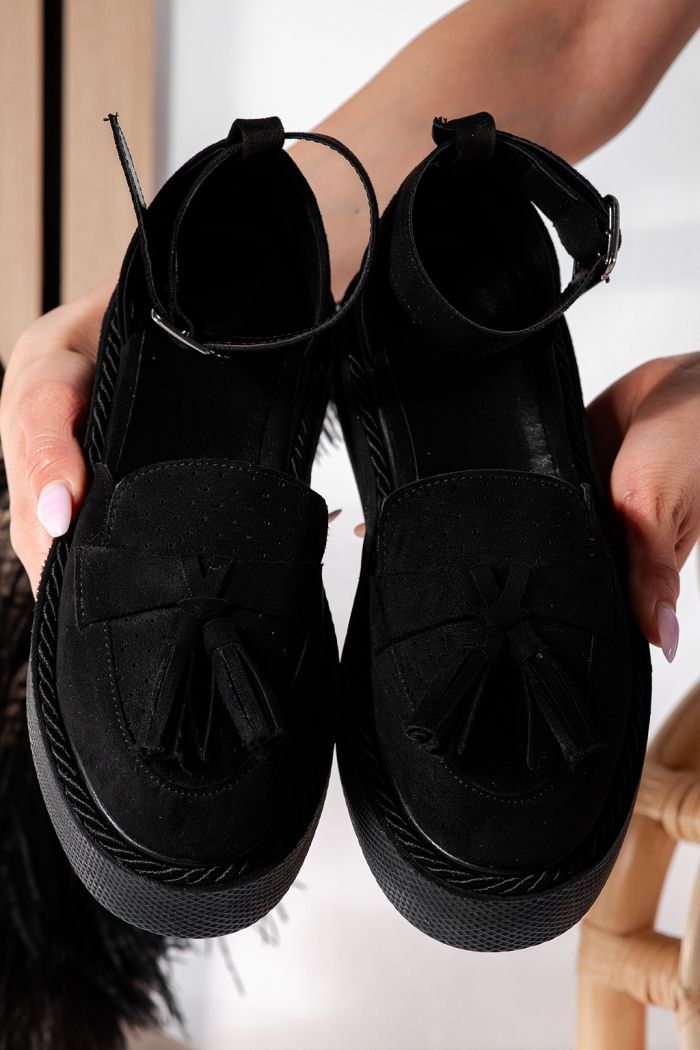 Női fekete alkalmi cipő árja ökobőrből #24611