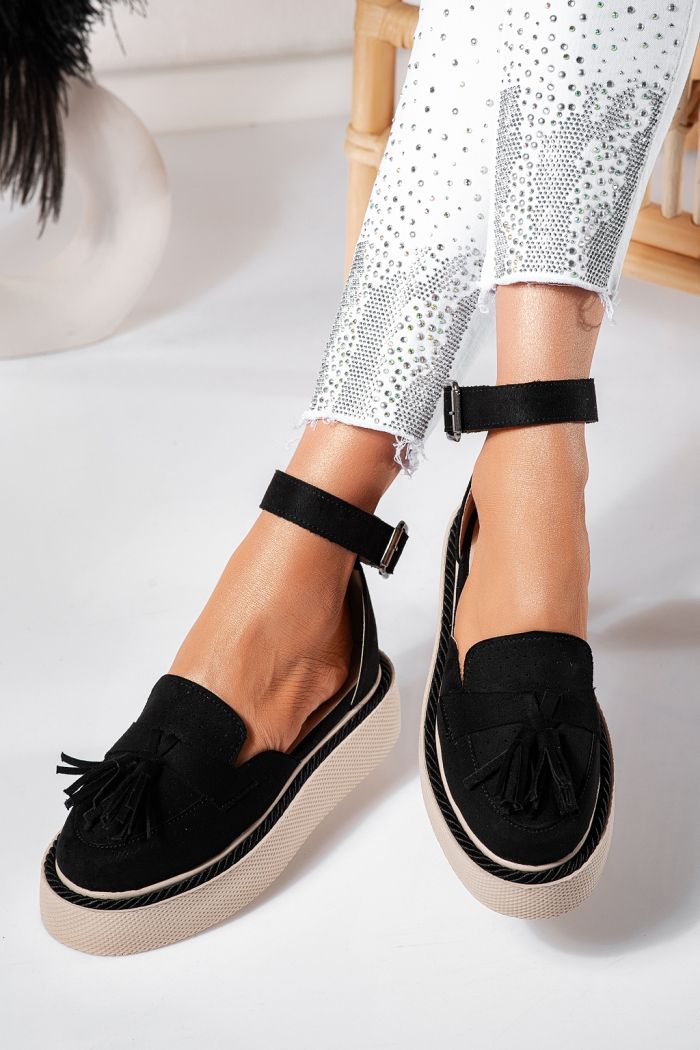 Női fekete alkalmi cipő árja ökobőrből #24612