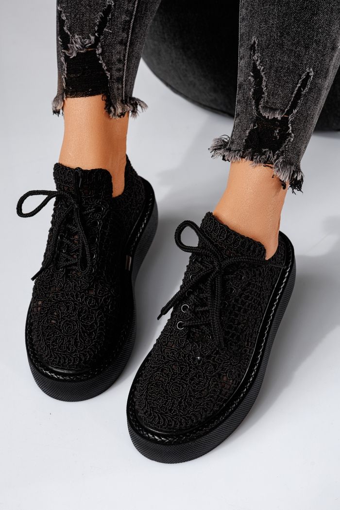 Asha Női Alkalmi Cipő Fekete Textil Anyagból #24613