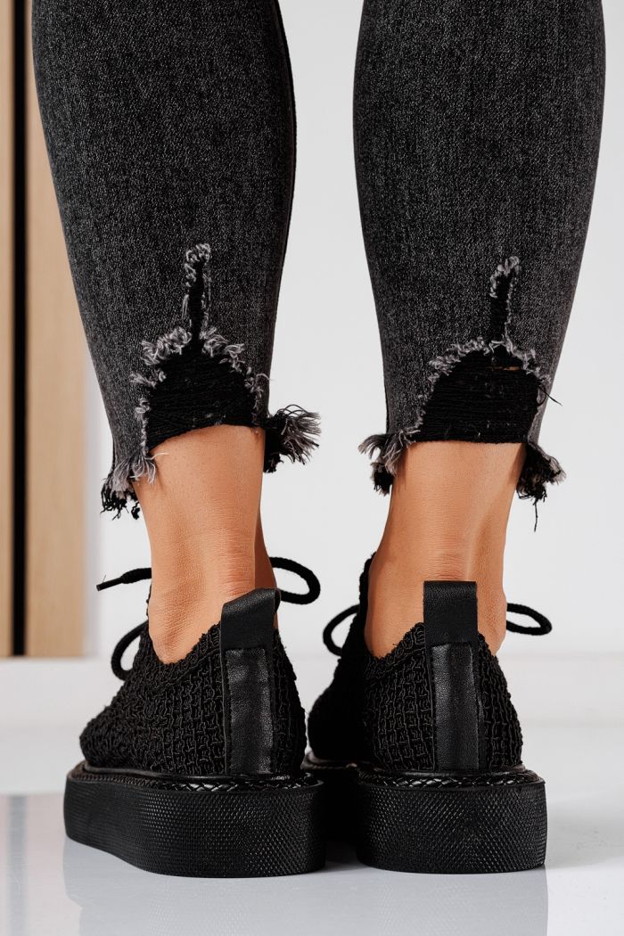 Asha Női Alkalmi Cipő Fekete Textil Anyagból #24613