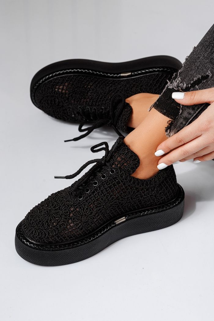 Asha Női Alkalmi Cipő Fekete Textil Anyagból #24613