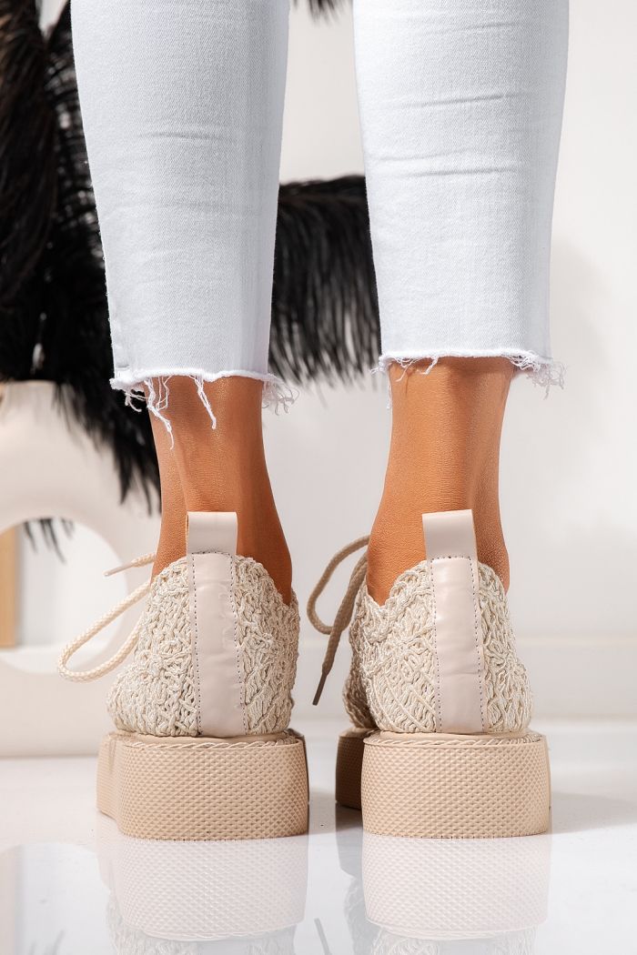 Női bézs alkalmi cipő textilből Asha #24614