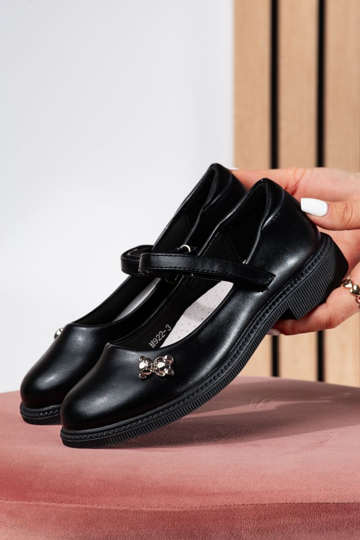 Fekete lány cipő eco-bőrből Maria #24632