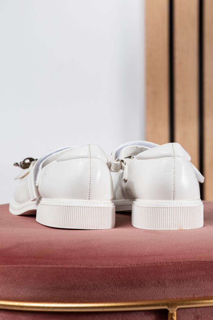 Öko bőrből készült fehér lány cipő Alina2 #24638