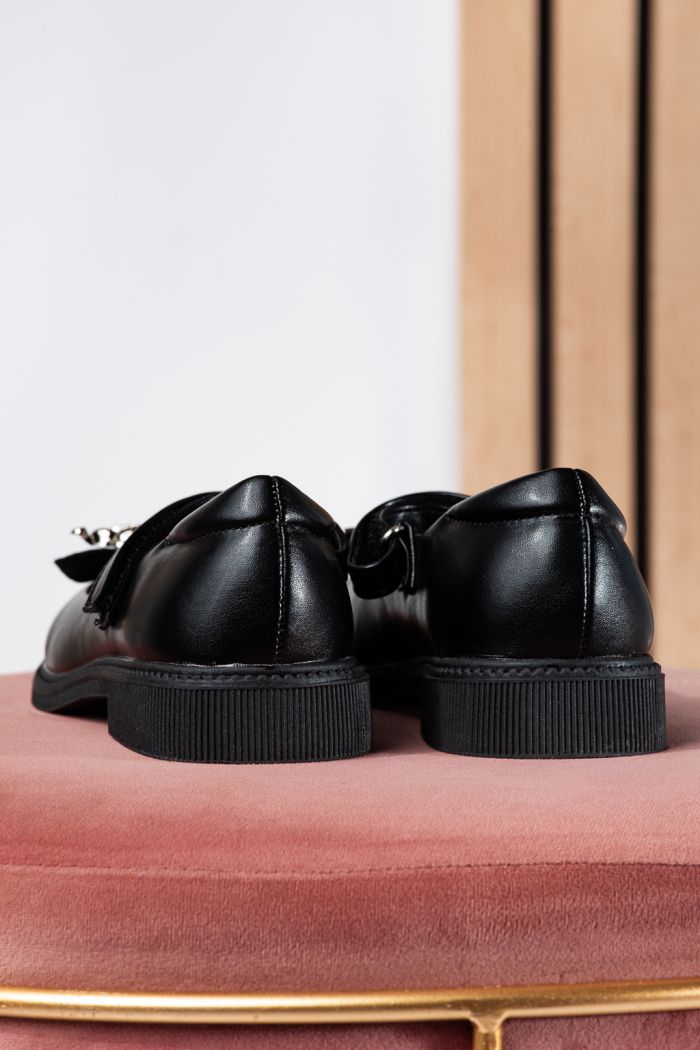 Ökobőrből készült fekete lány cipő Alina2 #24640