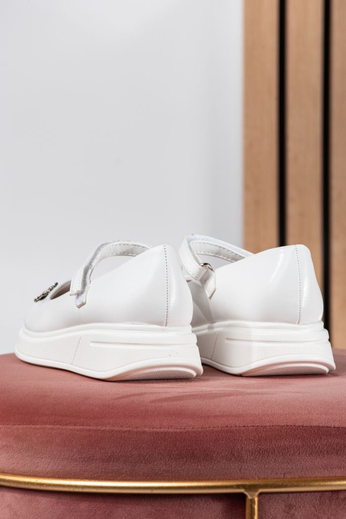 Ökobőrből készült fehér lány cipő Sara #24644