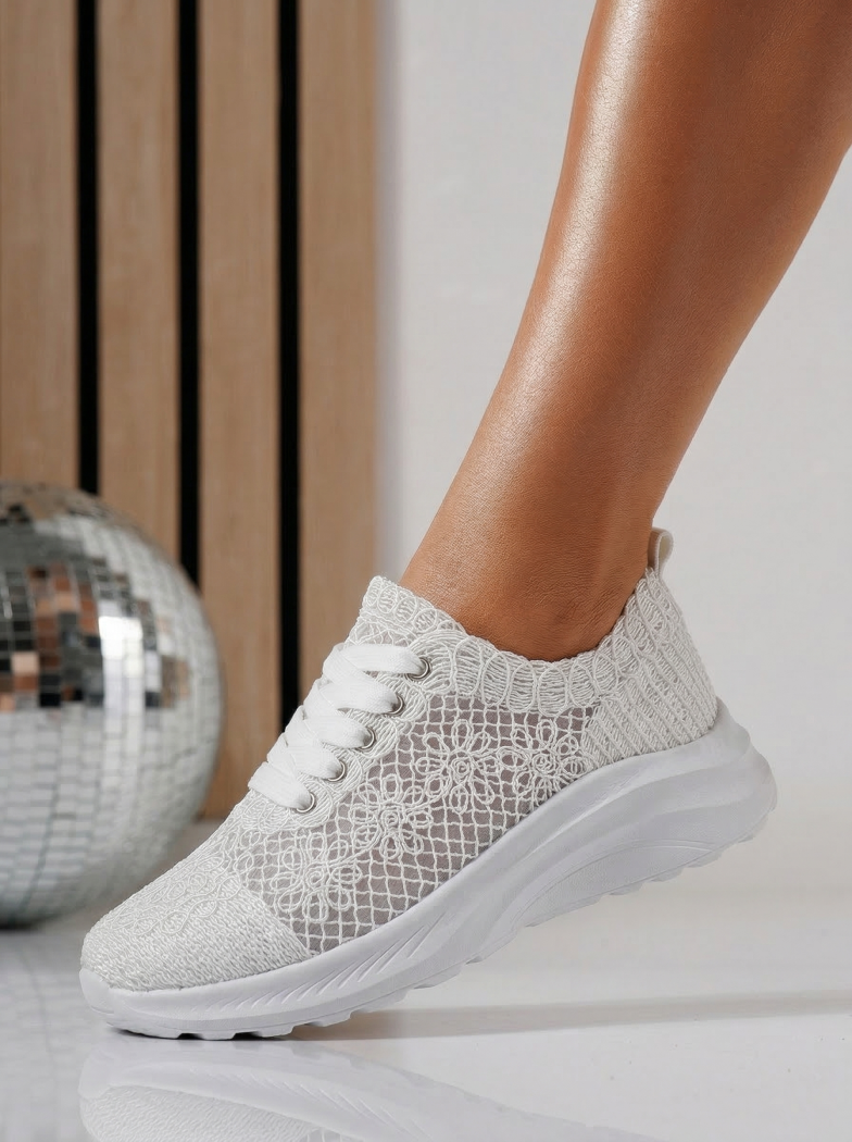 Női fehér textil tornacipő Yuri #24655