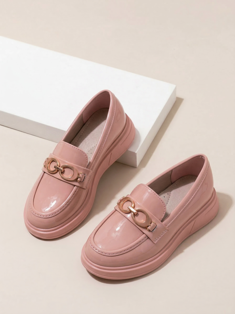 Lány Cipők rózsaszín lakkozott ökológiai bőrből készült Andreina #24628