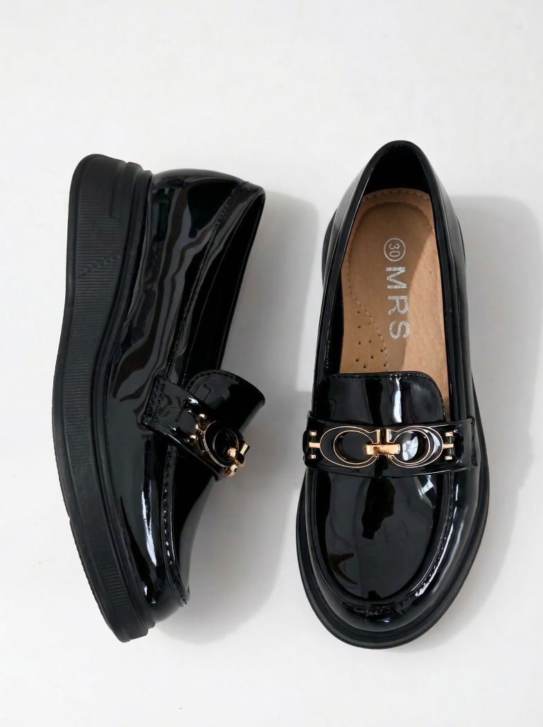 Lány Cipők fekete lakkozott ökológiai bőrből készült Andreina #24630