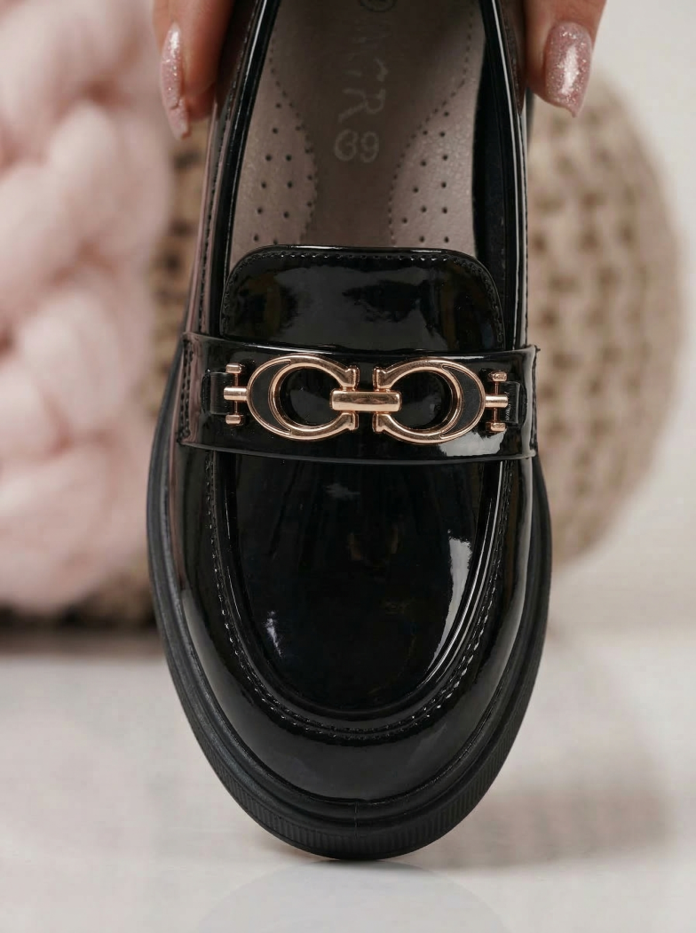 Lány Cipők fekete lakkozott ökológiai bőrből készült Andreina #24630