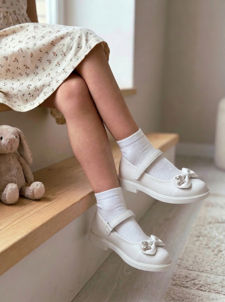 Lány Cipők fehér öko bőrből készült Lorete #24624