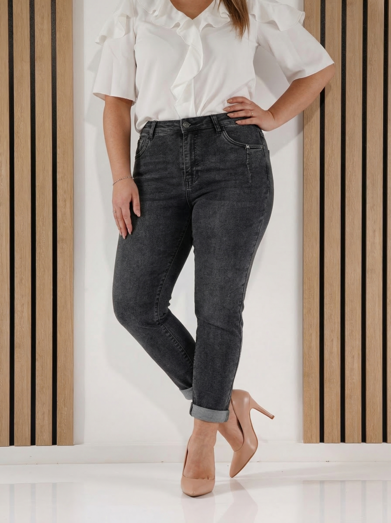 Momfit női farmernadrág Lesley szürke #A1423