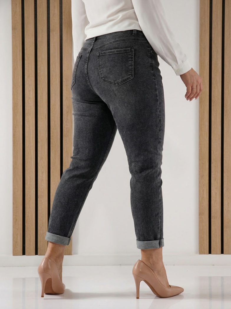 Momfit női farmernadrág Lesley szürke #A1423