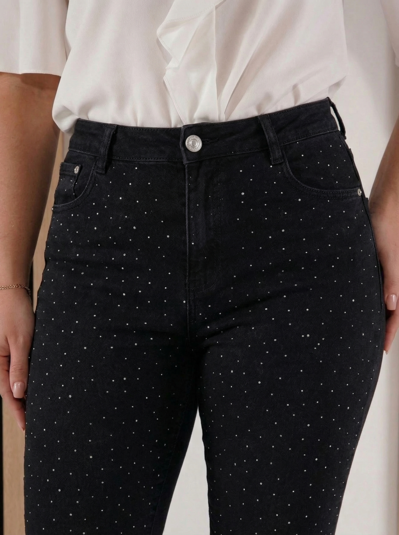 Momfit női farmernadrág Ana fekete #A1422