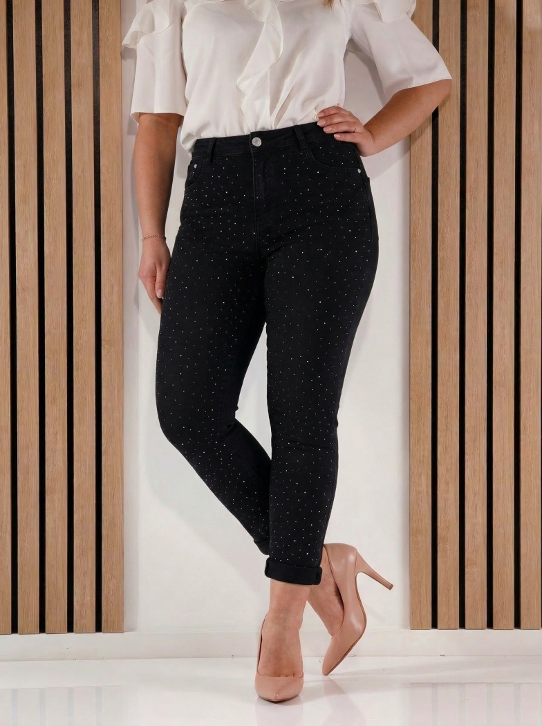 Momfit női farmernadrág Ana fekete #A1422