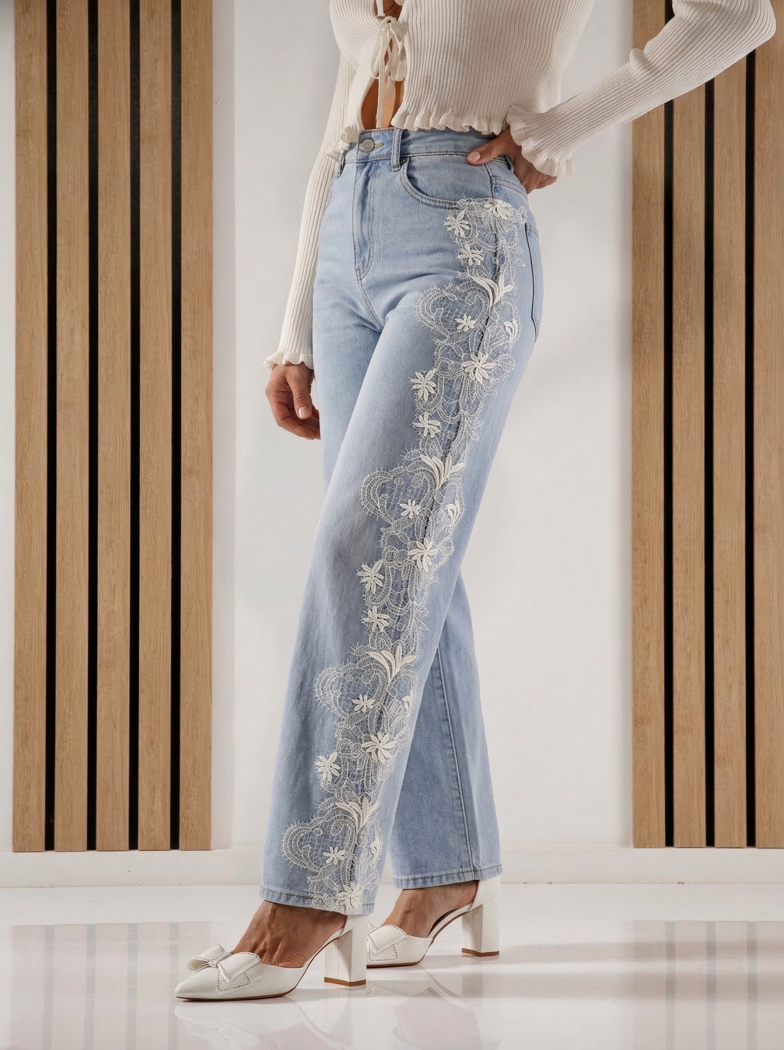 Wide Leg női farmernadrág Cate kék #A1418