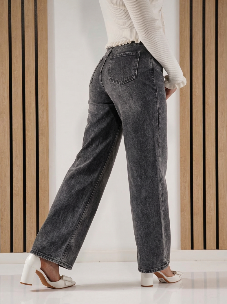 Wide Leg női farmernadrág Isra szürke #A1421