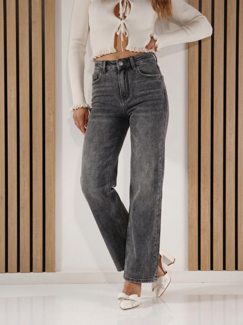 Wide Leg női farmernadrág Isra szürke #A1421