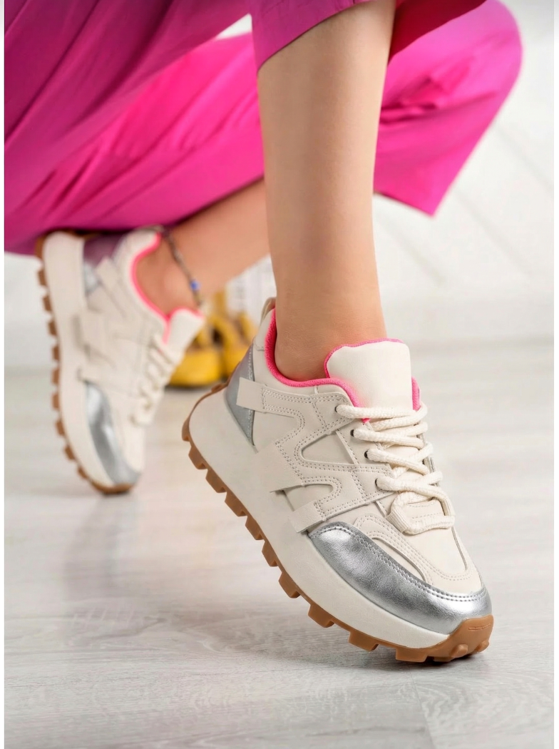 Geo Ezüst Női Sportcipő Ökológiai Bőrből #18082