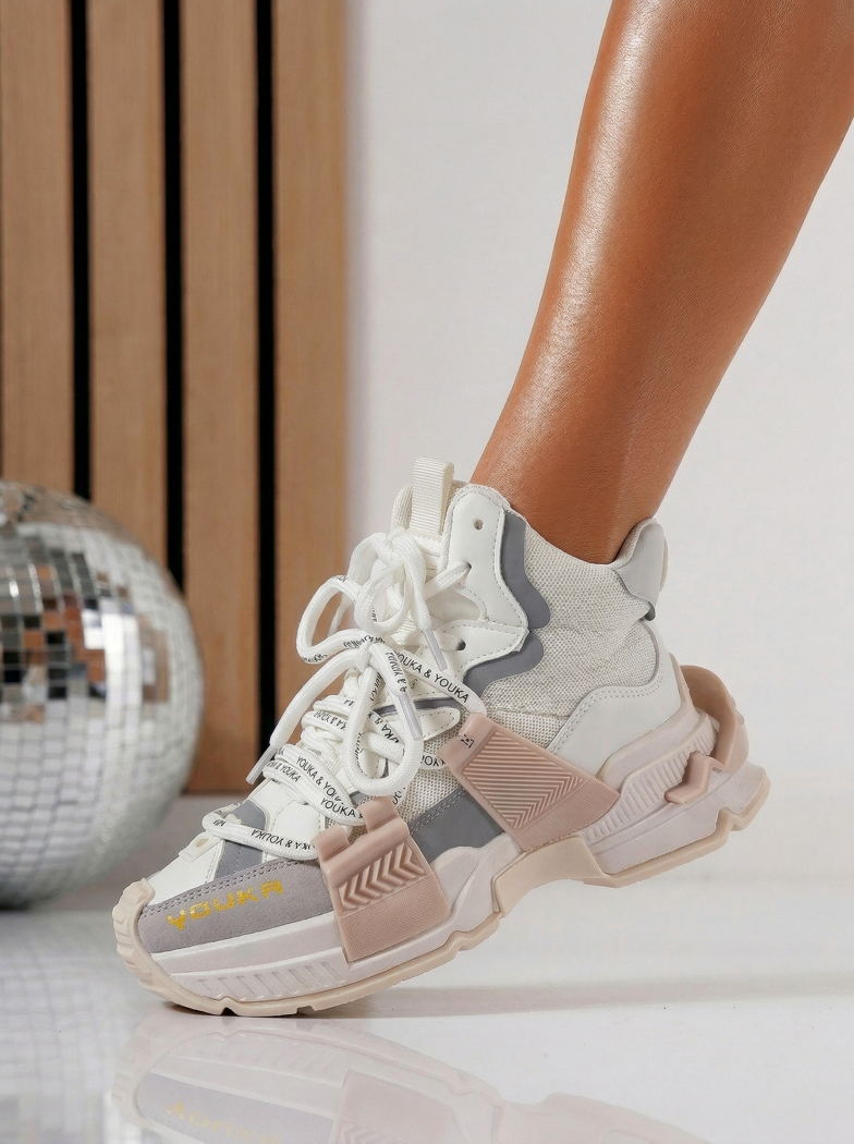 Női sportcipők fehér öko bőrből készült Nyssa #24683