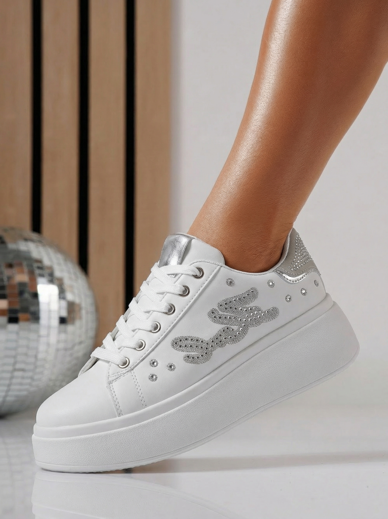 Női sportcipők fehér öko bőrből készült Saphira #24679