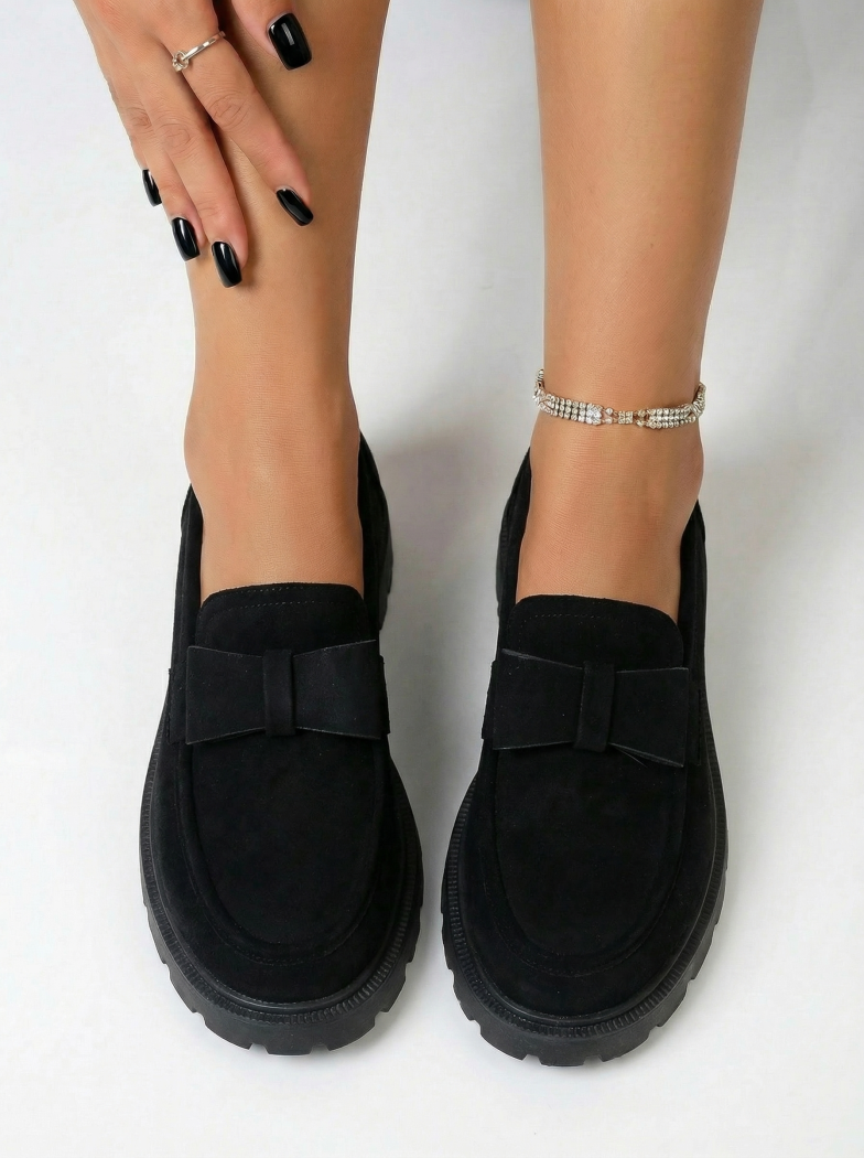 Női alkalmi cipők fekete öko velúrból készült Brielle #24664