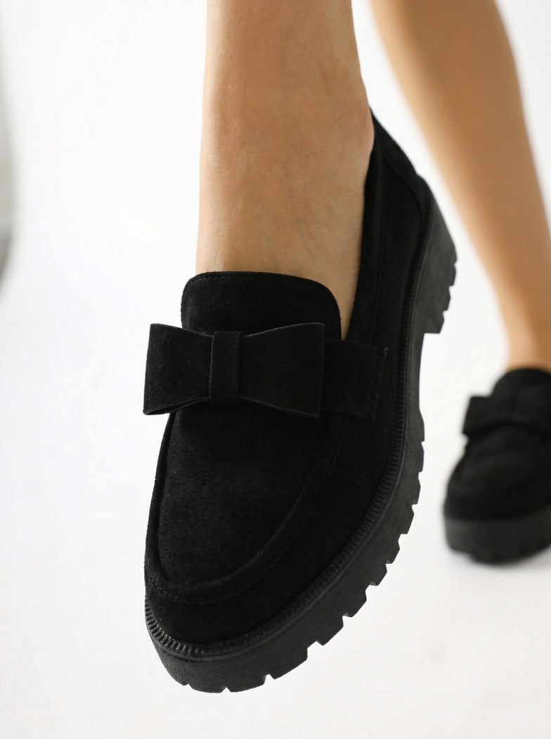 Női alkalmi cipők fekete öko velúrból készült Brielle #24664