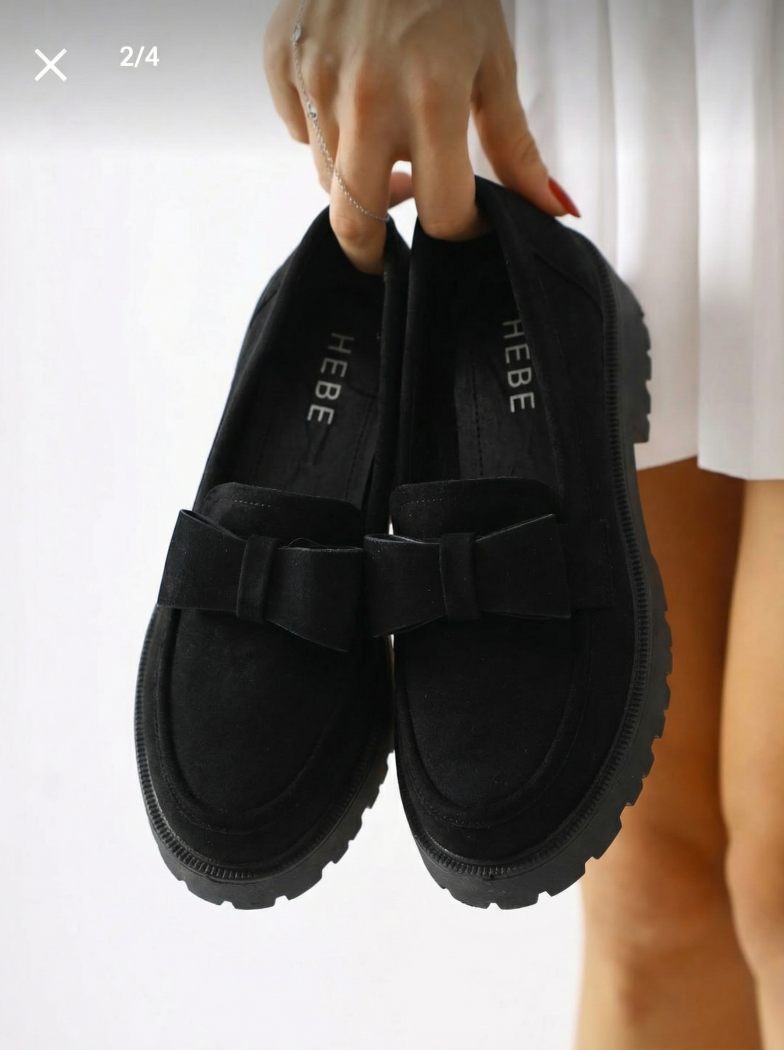 Női alkalmi cipők fekete öko velúrból készült Brielle #24664