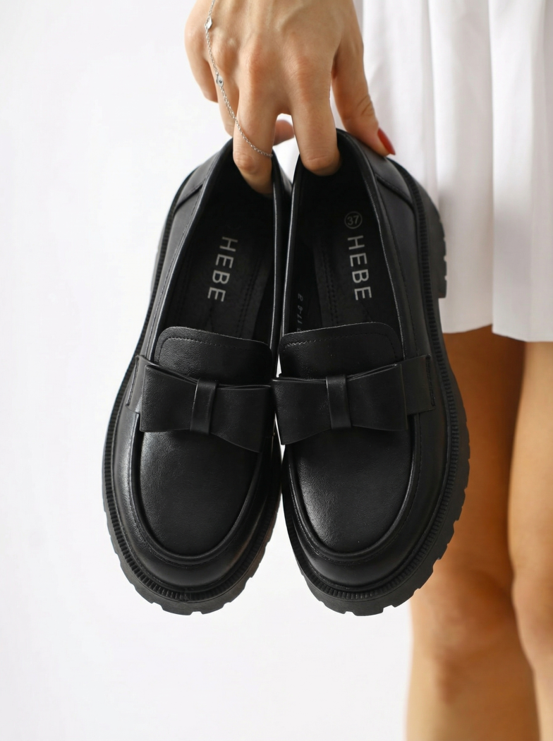 Női alkalmi cipők fekete öko bőrből készült Brielle #24663