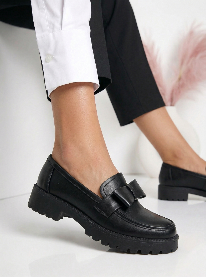 Női alkalmi cipők fekete öko bőrből készült Brielle #24663